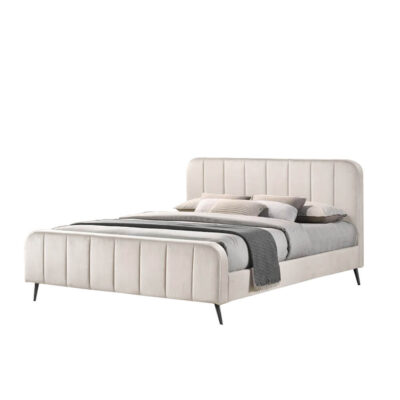 מיטה זוגית מרופדת בד קטיפתי דגם אושרית מבית HOME DECOR