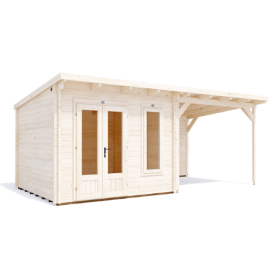 מחסן עץ עם גזיבו 6X3 עובי 45 ס"מ דגם Cabin מבית DunsterHouse