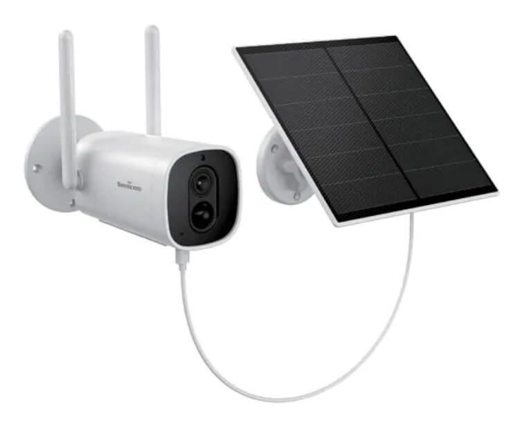 מצלמת אבטחה אלחוטית קבועה נטענת WIFI עם פנל סולארי חוץ דגם IC-FIX10 SOL מבית Semicom Smart