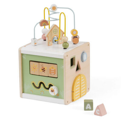 קוביית פעילות מעץ - ‏‏‏‏Baby Activity Cube מבית Dainy's
