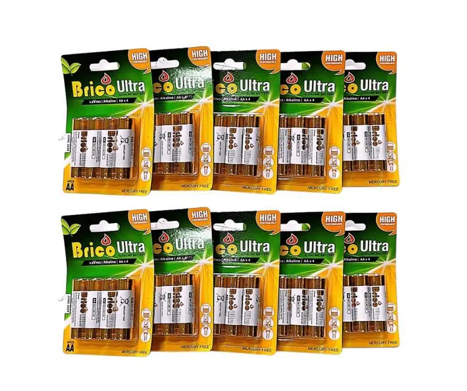 40 סוללות Alkaline AA לא נטענות מבית Brico Ultra