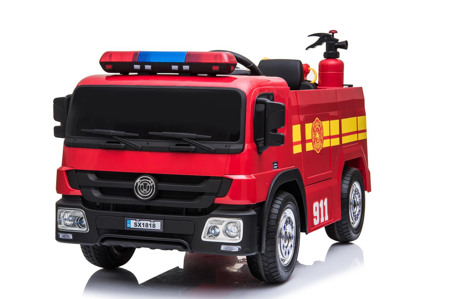 כבאית ממונעת 12V לילדים עם גלגלי EVA