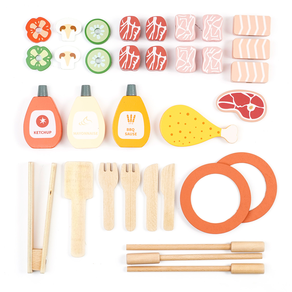 סט ברביקיו מעץ - Wooden Barbecue Set מבית Dainy's