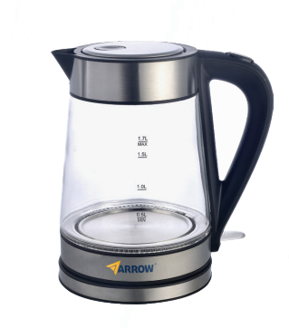 קומקום חשמלי זכוכית 1.7 ליטר דגם 600600-005 מבית Arrow