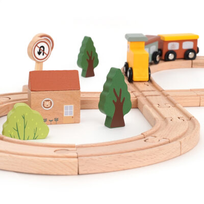 סט רכבת מעץ 35 חלקים - ‏‏‏‏Wooden Train Set 35 pcs מבית Dainy's
