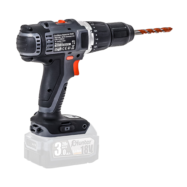 מברגה רוטטת/קודחת 18V כולל סוללה 2.0Ah ומטען 3A דגם 100312-035 מבית Hunter