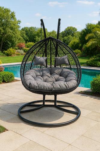 ערסל ישיבה ראטן זוגי עם 2 מוטות תמיכה מבית PLAYA