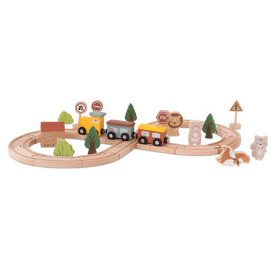 סט רכבת מעץ 35 חלקים - ‏‏‏‏Wooden Train Set 35 pcs מבית Dainy's