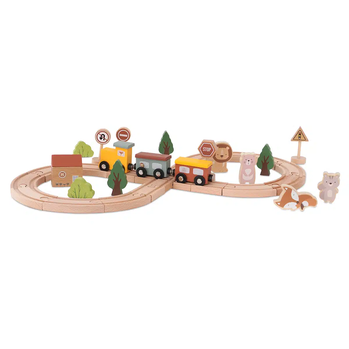 סט רכבת מעץ 35 חלקים - ‏‏‏‏Wooden Train Set 35 pcs מבית Dainy's