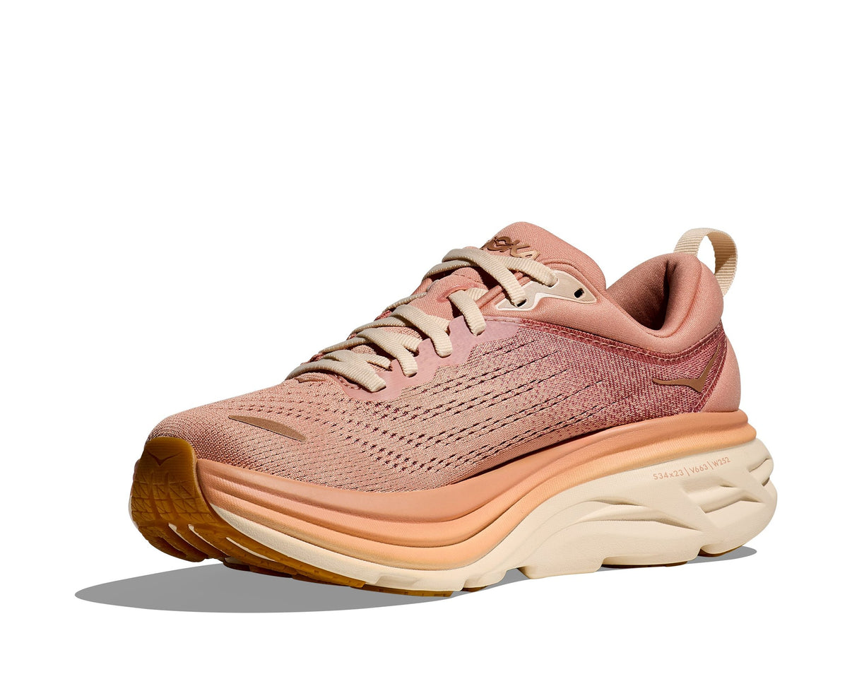 נעלי ספורט לנשים צבע חול אבן/קרם דגם Bondi Wide 8 מבית HOKA
