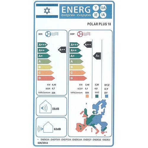 מזגן עילי אינוורטר דגם POLAR PLUS Inverter 18 מבית Aufit