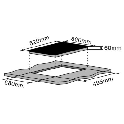 כיריים אינדוקציה 80 ס”מ גימור פאזה לבן דגם ELC FLX8004FAW מבית ELECTRA