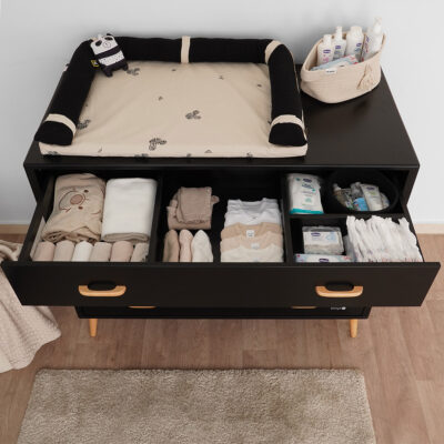 שידת אחסנה אליסון שחור/עץ - Alison™ Dresser Black/Wood מבית Dainy's