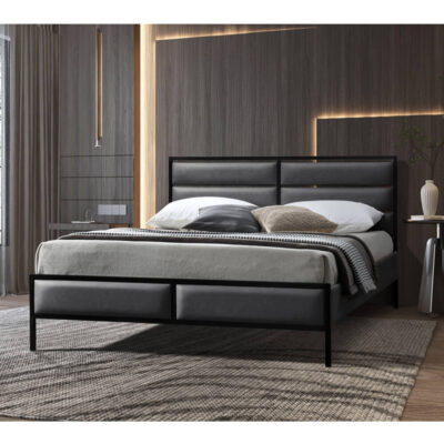 מיטה זוגית מרופדת בד דגם אדם מבית Home Decor
