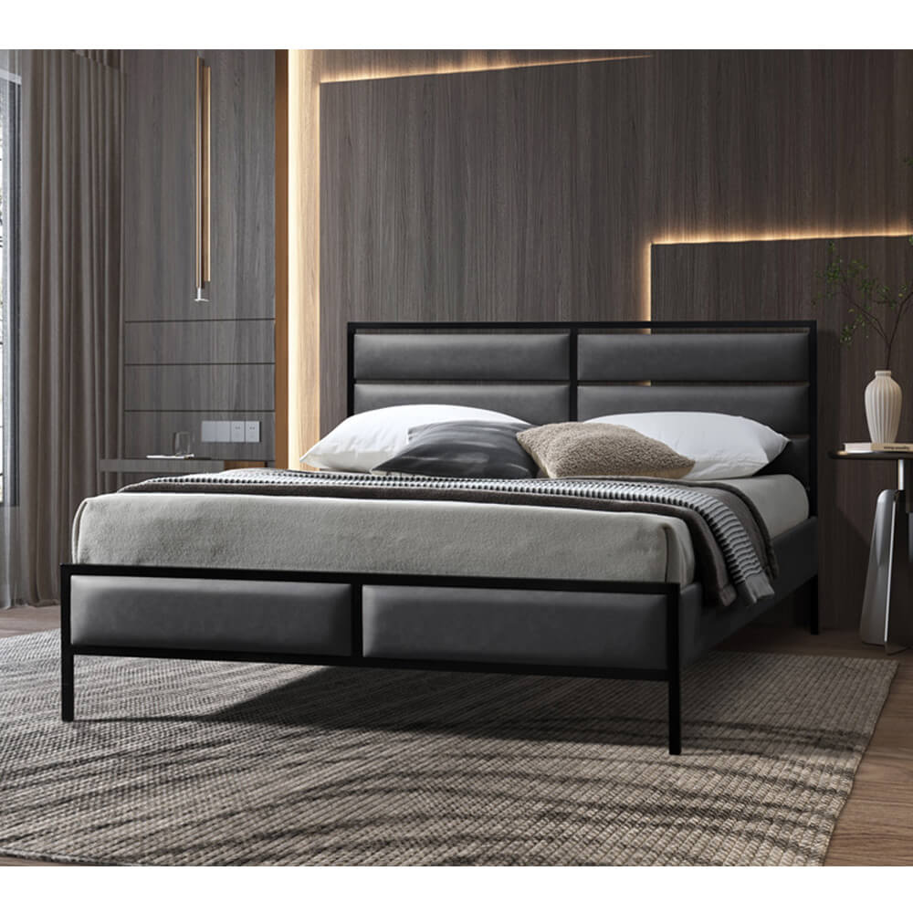 מיטה זוגית מרופדת בד דגם אדם מבית Home Decor מיטה זוגית מרופדת בד דגם אדם מבית Home Decor