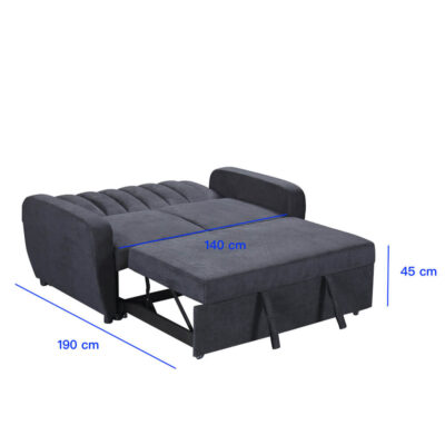 ספה דו מושבית נפתחת למיטה זוגית דגם נפאל מבית HOME DECOR