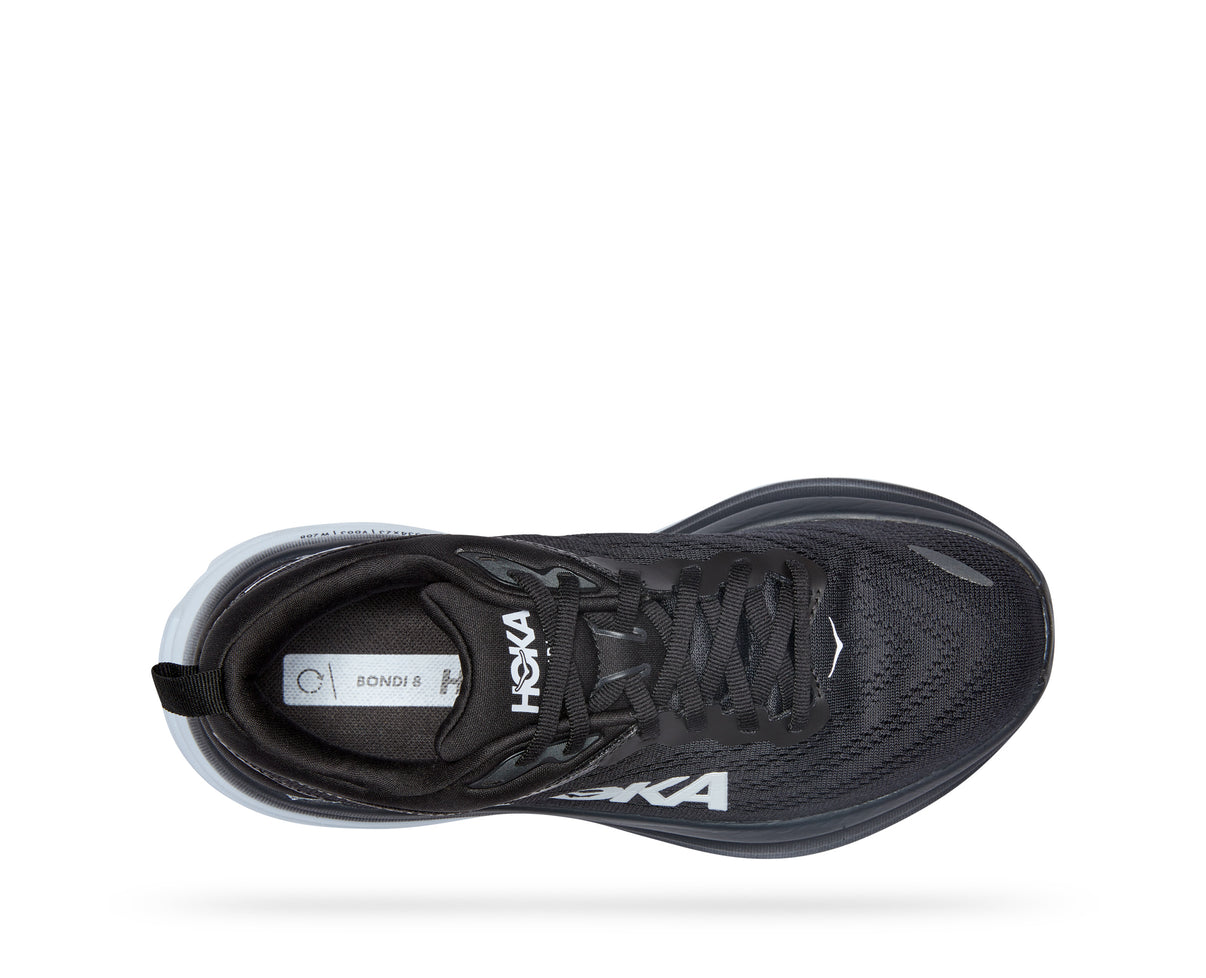 נעלי ספורט לנשים צבע שחור/לבן דגם Bondi Wide 8 מבית HOKA