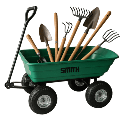 עגלת משא משופרת לשטח ולגינה 75 ליטר דגם 151603-002 Heavy Duty מבית Smith