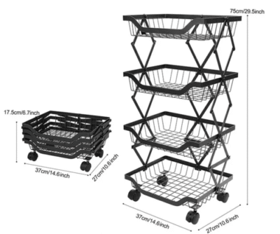עגלת שירות 4 תאים דגם נועם מבית Garden Top