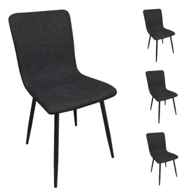 סט 4 כסאות אוכל מרופדים בד רחיץ דגם סהר מבית HOME DECOR