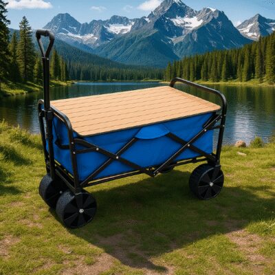עגלת קמפינג כולל שולחן מתכת מתקפל דגם TrailMate מבית פלאיה