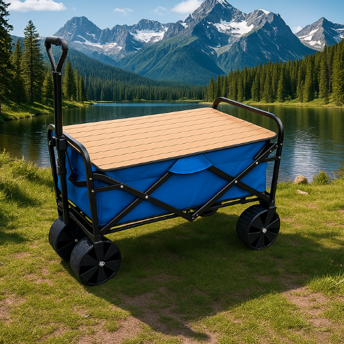 עגלת קמפינג כולל שולחן מתכת מתקפל דגם TrailMate מבית פלאיה