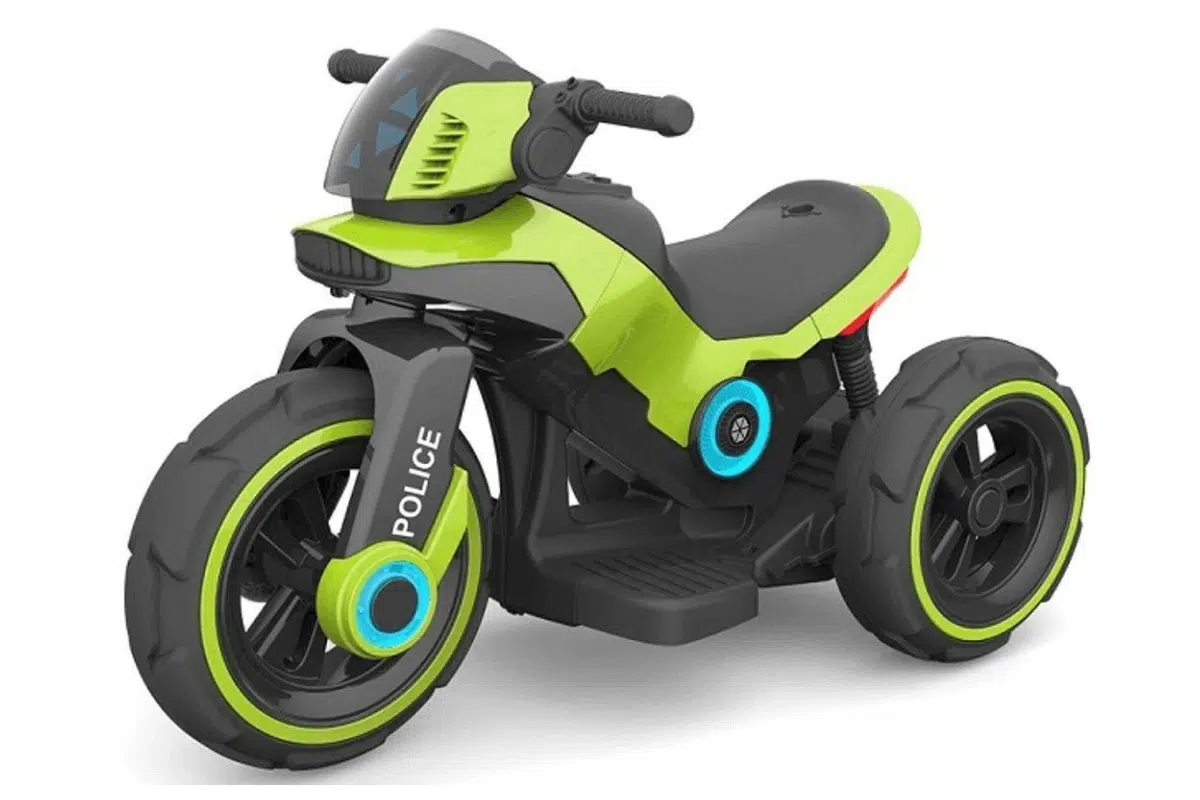 אופנוע ממונע מדליק לילדים פוליס POLICE 6V עם 3 גלגלים במגוון צבעים לבחירה