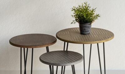 שלישיית שולחנות קפה ממתכת דגם מיטל מבית TUDO DESIGN