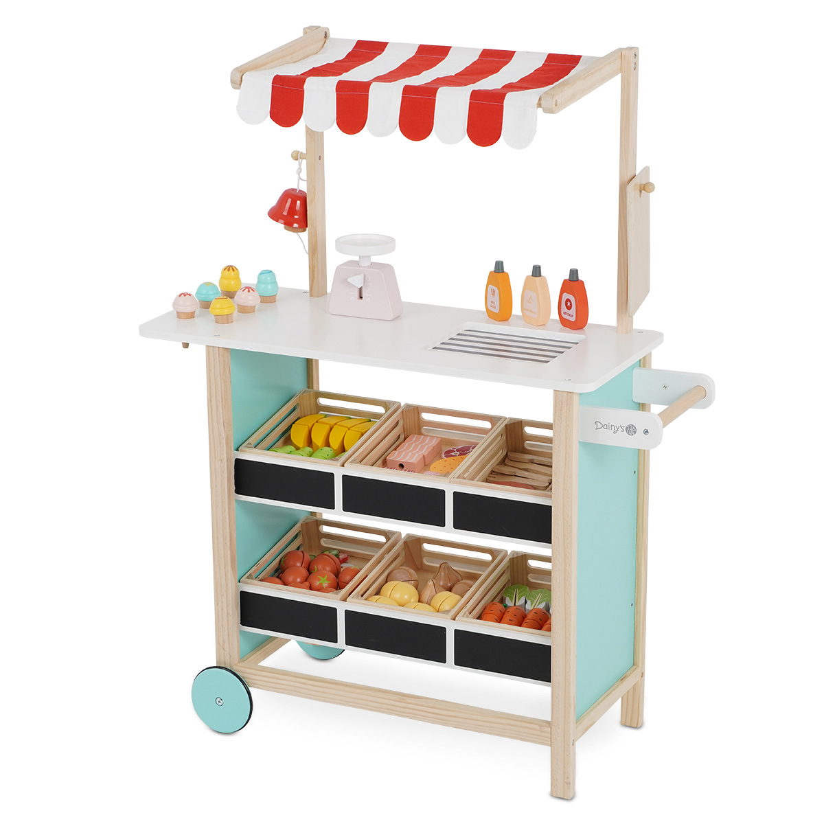 דוכן מכולת מעץ לילדים - Wooden Grocery Store מבית Dainy's