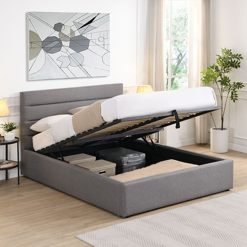 מיטה זוגית מעוצבת עם ארגז מצעים דגם SERRA מבית BRADEX