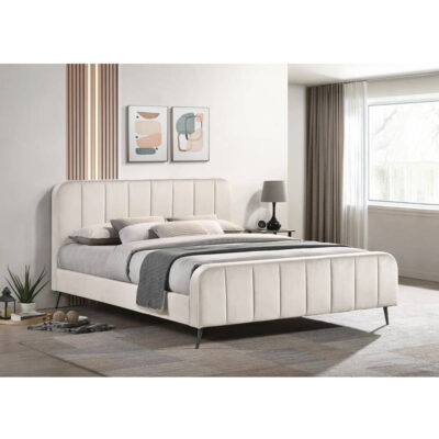 מיטה זוגית מרופדת בד קטיפתי דגם אושרית מבית HOME DECOR