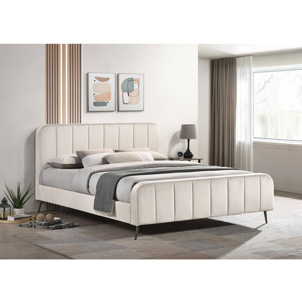 מיטה זוגית מרופדת בד קטיפתי דגם אושרית מבית HOME DECOR מיטה זוגית מרופדת בד קטיפתי דגם אושרית מבית HOME DECOR