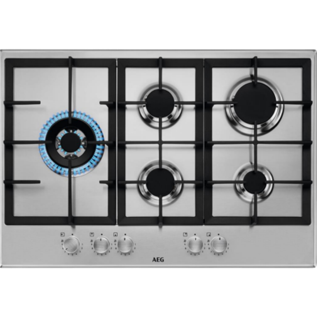 כיריים גז נירוסטה 75 ס"מ STEP POWER דגם HGB75520SM מבית AEG