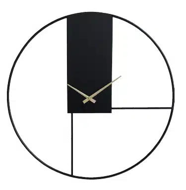 שעון קיר גיאומטרי שחור מבית Tudo Design