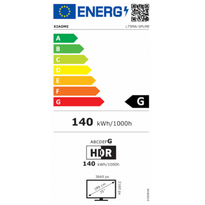 טלוויזיה ''75 QD-Mini LED 4K דגם TV S Mini (2025) מבית Xiaomi