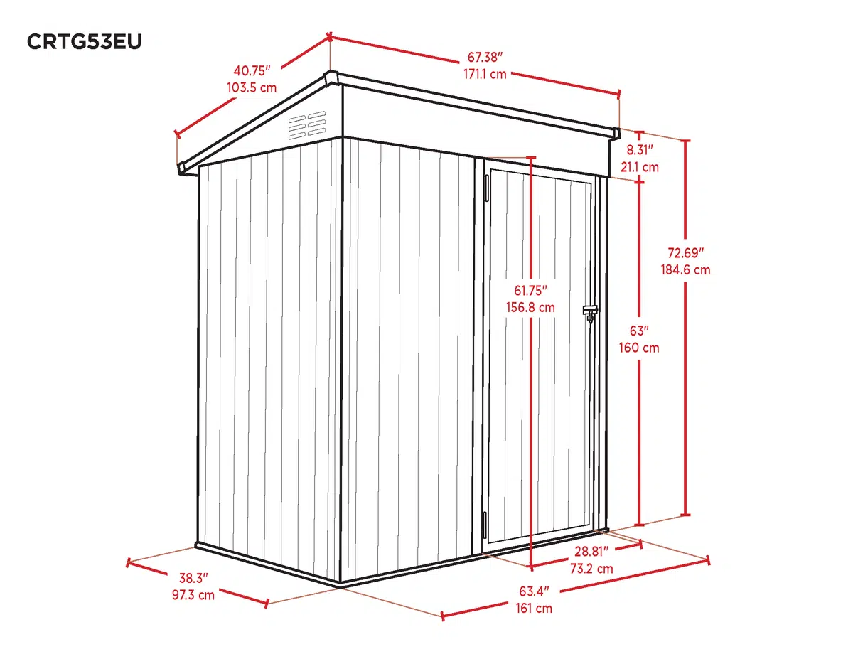 מחסן מתכת דגם 1.71X1.03 Garden Top CR53