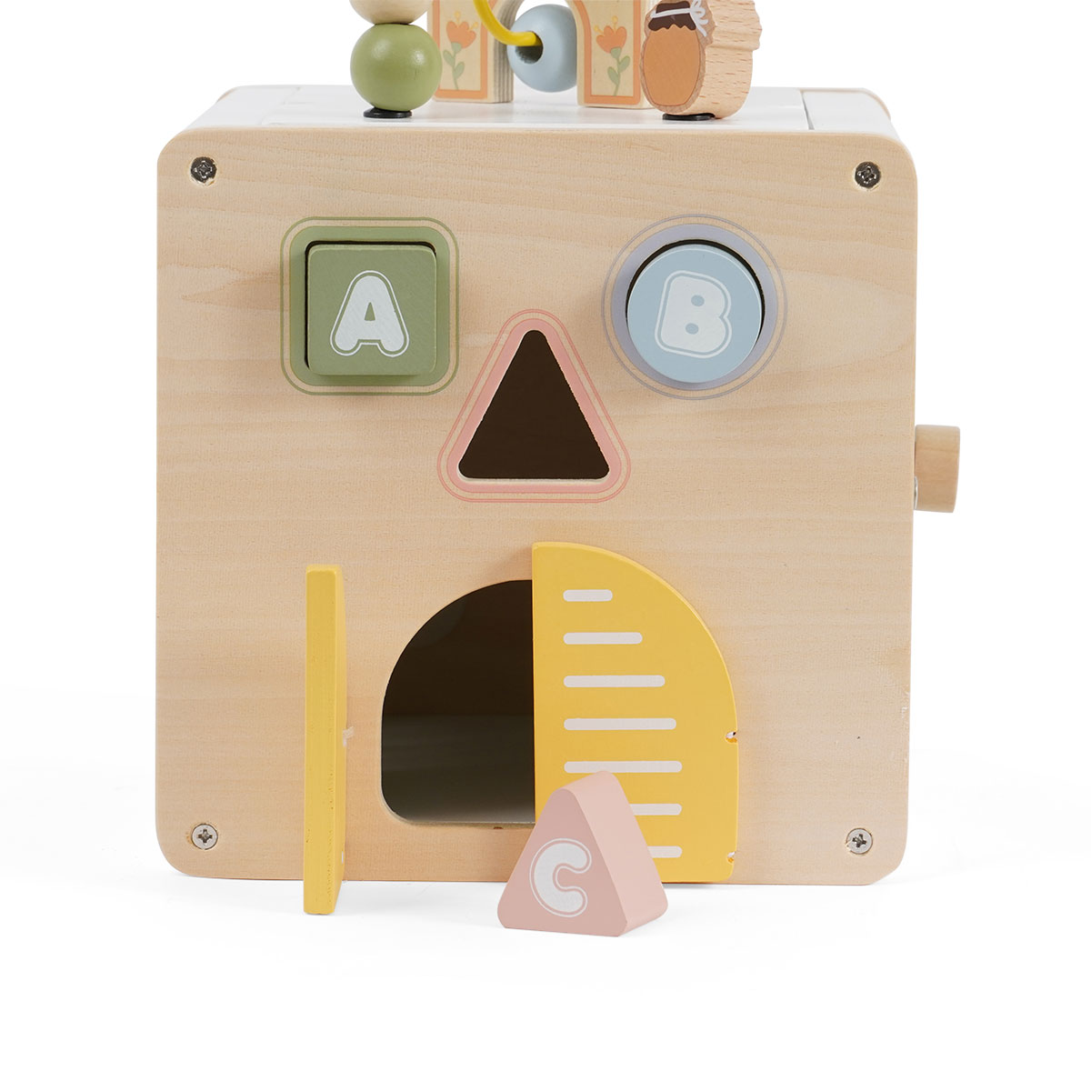קוביית פעילות מעץ - Baby Activity Cube מבית Dainy's