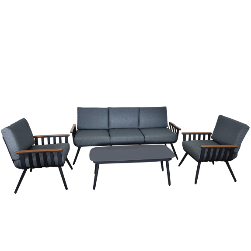 מערכת ישיבה אלומיניום לגינה 4 חלקים דגם צרפת מבית Playa