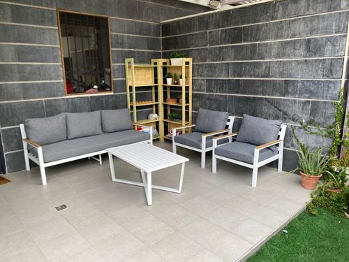 פינת ישיבה מאלומיניום 4 חלקים לגינה ולמרפסת דגם ליסבון מבית Playa