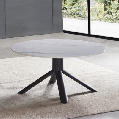 שולחן סלון קרמיקה עגול 90 ס"מ דגם זאוס מבית HOME DECOR