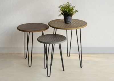 שלישיית שולחנות קפה ממתכת דגם מיטל מבית TUDO DESIGN