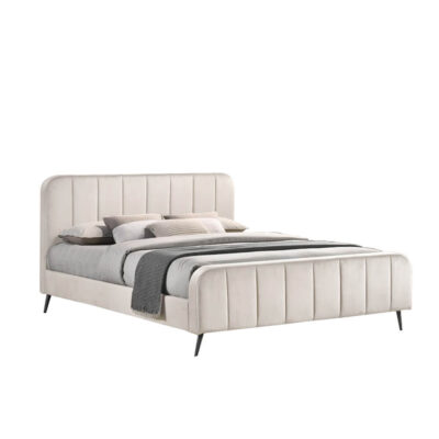 מיטה זוגית מרופדת בד קטיפתי דגם אושרית מבית HOME DECOR