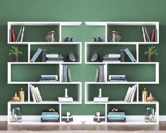 כוננית מדפים מעוצבת זיגזג דגם ורד לבן מבית Tudo Design כוננית מדפים מעוצבת זיגזג דגם ורד לבן מבית Tudo Design