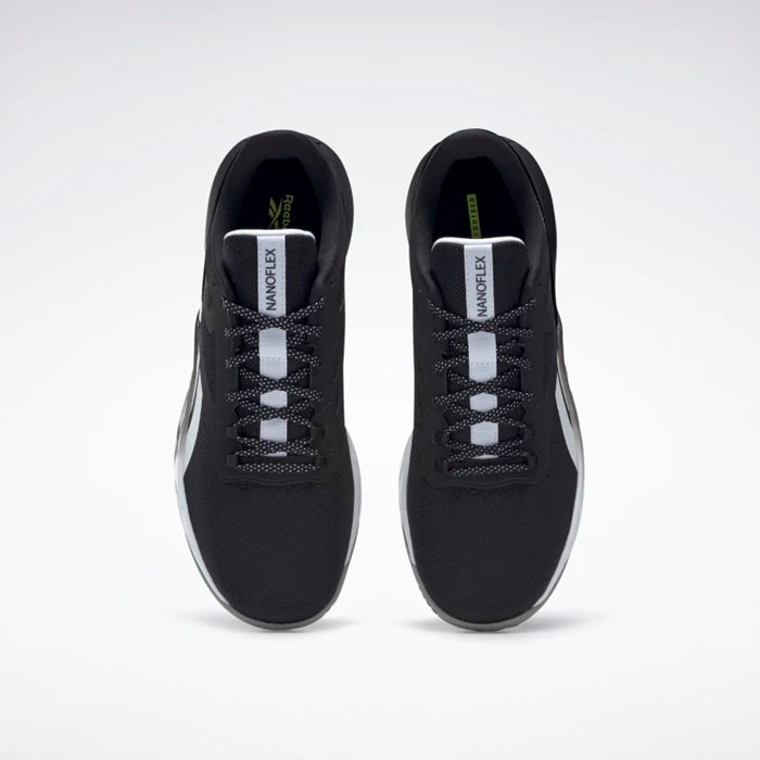 נעלי ריצה לבוגרים בצבע שחור/לבן דגם Nanoflex TR מבית REEBOK
