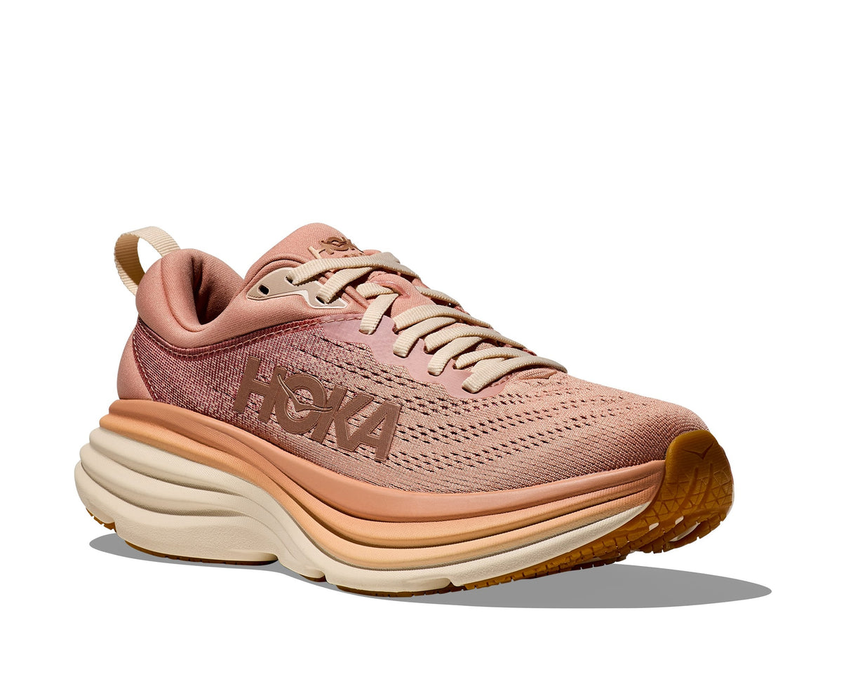 נעלי ספורט לנשים צבע חול אבן/קרם דגם Bondi Wide 8 מבית HOKA