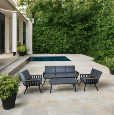 מערכת ישיבה אלומיניום לגינה 4 חלקים דגם צרפת מבית Playa