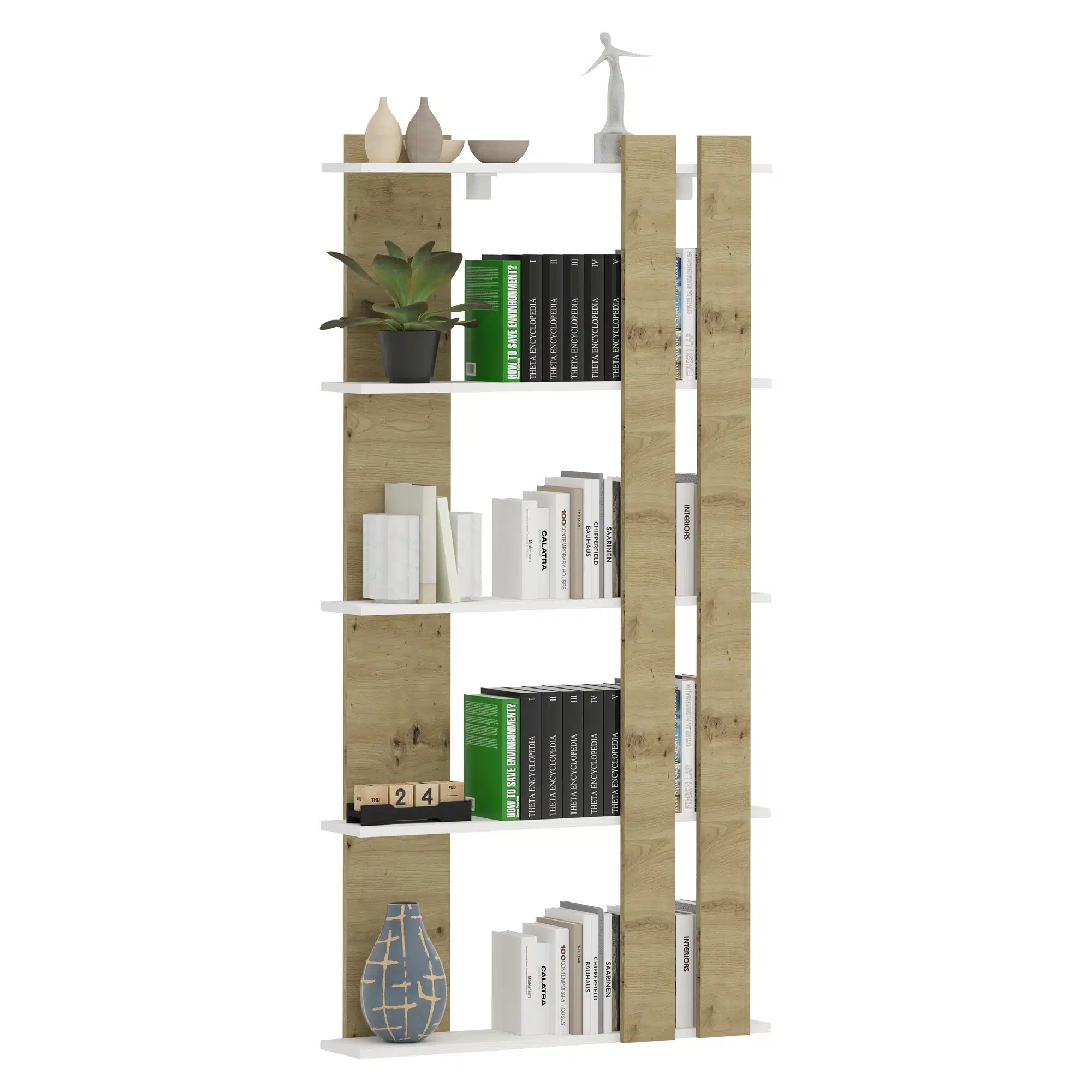 כוננית מעוצבת 5 מדפים דגם נופר מבית Tudo Design כוננית מעוצבת 5 מדפים דגם נופר מבית Tudo Design