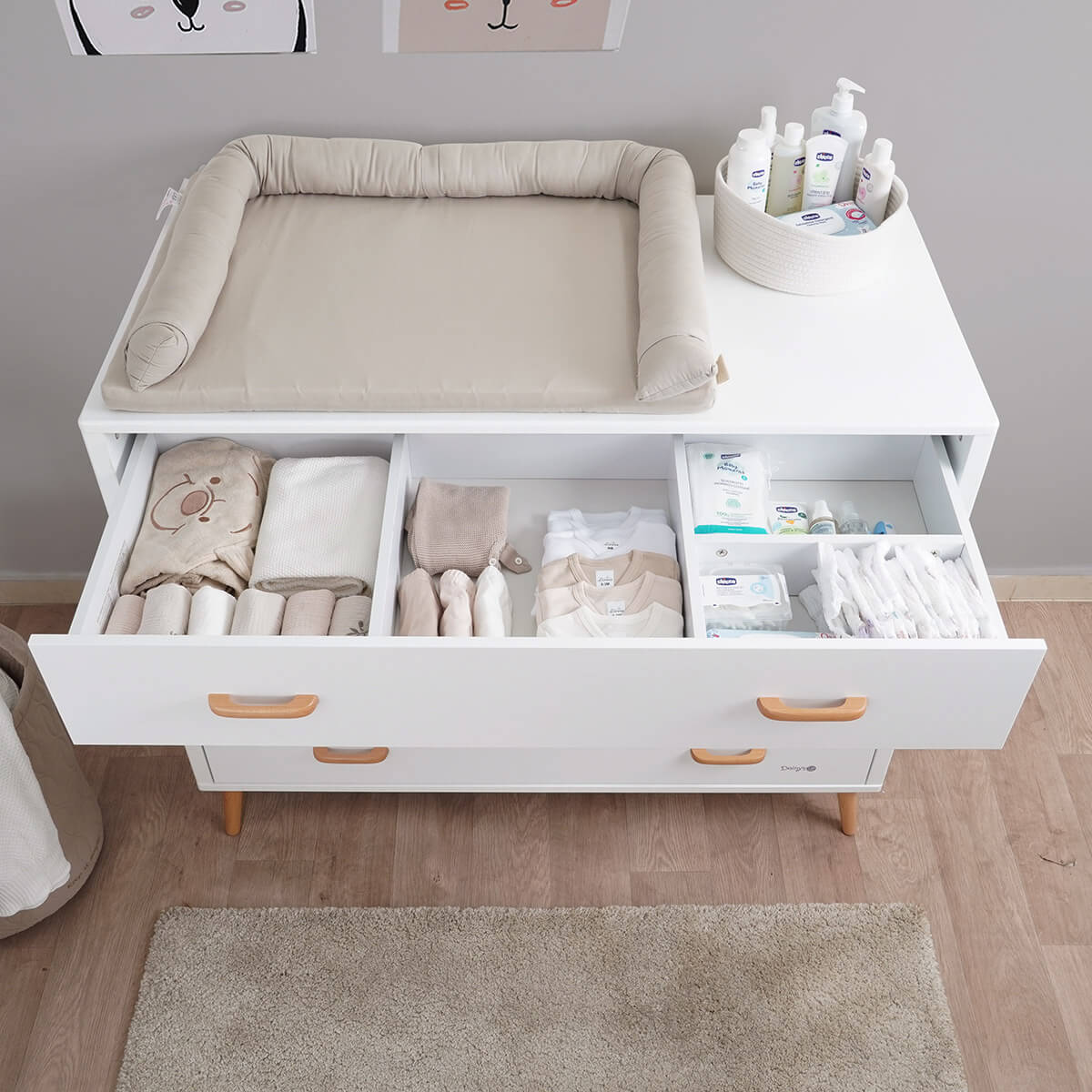 שידת אחסנה אליסון לבן/עץ - Alison™ Dresser White/Wood מבית Dainy's