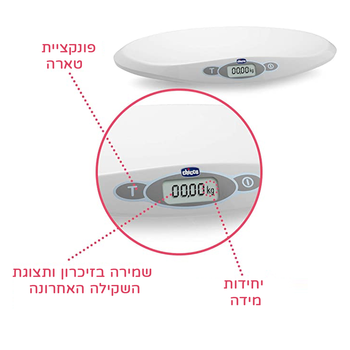 משקל אלקטרוני דיגיטלי בייבי קומפורט - Baby Comfort Digital Electronic Scale מבית Chicco