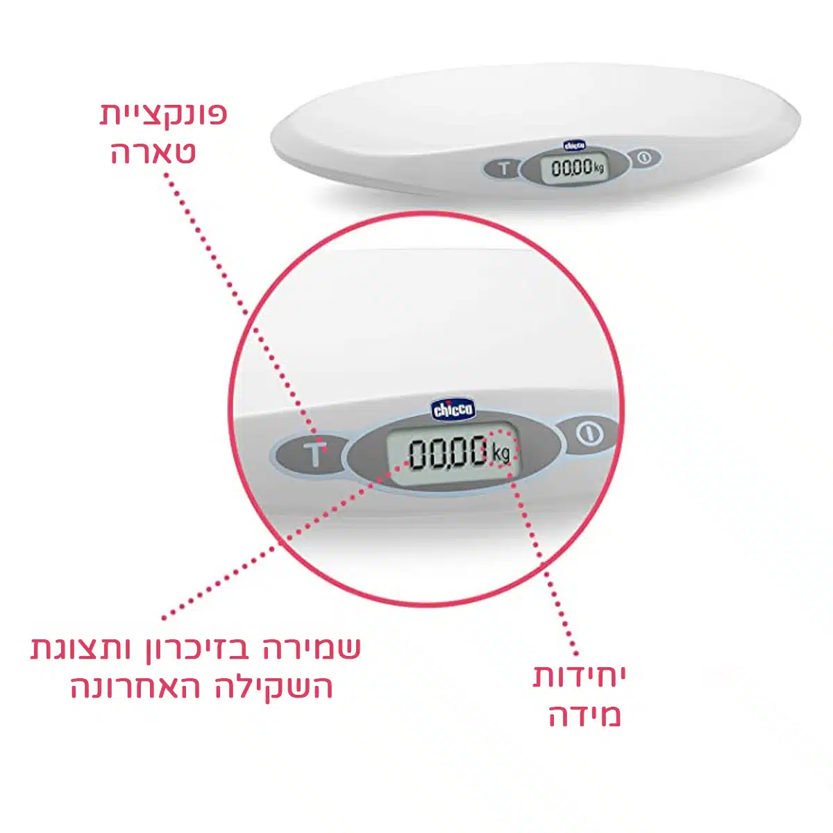 משקל אלקטרוני דיגיטלי בייבי קומפורט - Baby Comfort Digital Electronic Scale מבית Chicco